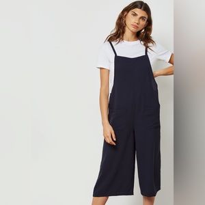 Moon River Navy Pinafore Jumpsuit